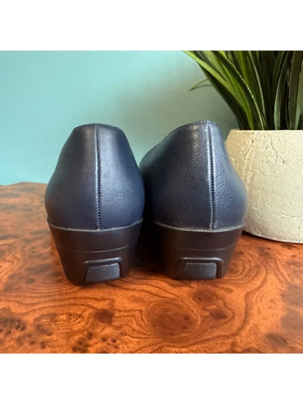 A2 By Aerosoles Womens Shoe 8.5 Truce Navy Blue Wedge Shoes With Box